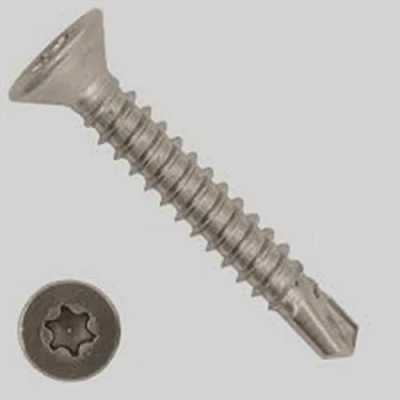 Image de Lot de 100 vis autoperceuses, 4,2 x 38 mm, en acier inoxydable A2, avec tête fraisée, auto taraudeuses, DIN 7504 O TX 20