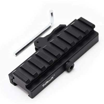 Image de TRIROCK Quick Detach Tactical 9 Slots Picatinny Riser Scope Lever Mount Base Adapter Fits 20mm Rails Black
