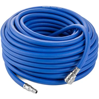 Image de Poppstar Tuyau d&#039;air comprimé de 30 m pour compresseur (en PVC hybride avec garniture, Diametre interieure 9,2mm raccord rapide standard), jusqu&#039;à 20 bar, bleu