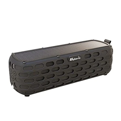 Image de CYBORIS Haut Parleur Solaire Bluetooth, 30 Heures Playtime 20W stéréo Portable Bluetooth 5.0 avec Carte TF, alimenté Antichoc et imperméable (Noir)