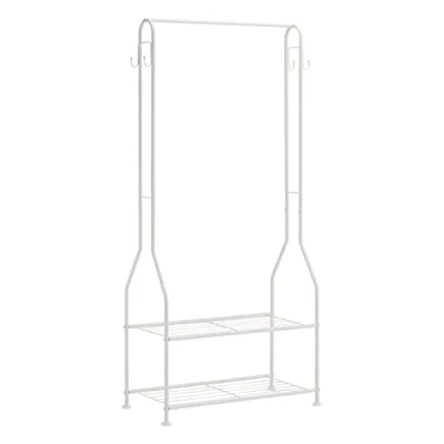 Image de Amazon Basics Armoire avec deux étagères inférieures, Blanc, 75 x 36.5 150 cm (L W H)