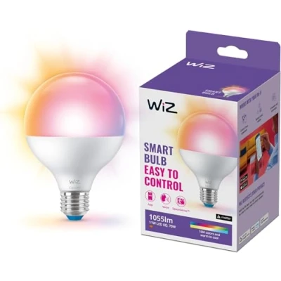 Image de WiZ, ampoule connectée Wi Fi couleur, équivalent 75W, format globe, culot E27, fonctionne avec Alexa, Google Assistant