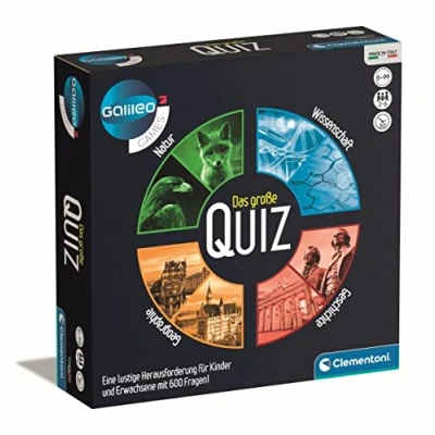 Image de Clementoni Galileo Games Le Grand Quiz, Jeu de société avec Questions Connaissances, Quiz sur la géographie, l&#039;histoire, Les Sciences et Technologie, Familial pour Enfants à partir