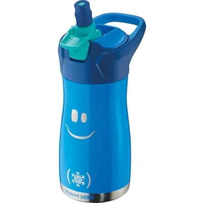 Image de Maped Picnik Concept Kids Gourde Enfant avec Système de Pipette Étanche Ouverture Automatique Bouton Nettoyage Facile Corps en Acier 430 ml Inoxydable Bleu 871203
