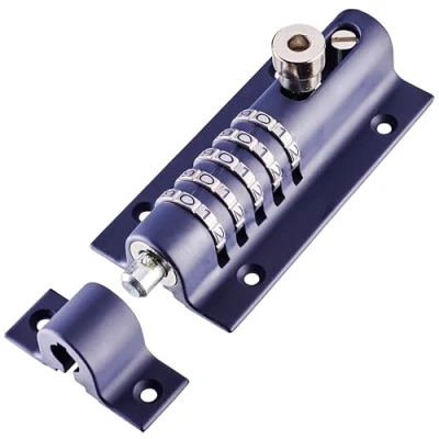 Image de Serrure de porte Squire Combi Bolt (COMBI5) Pêne verrouillage à combinaison 5 roues Corps moulé résistant aux intempéries coulissant inviolable Haute sécurité (Navy Blue, 150 mm)