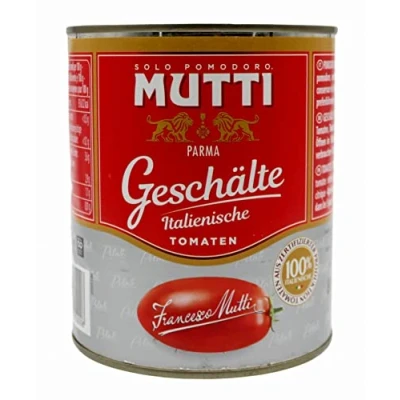 Image de Mutti Pomodori Pelati Lot de 12 tomates pelées 100 % italiennes 800 g