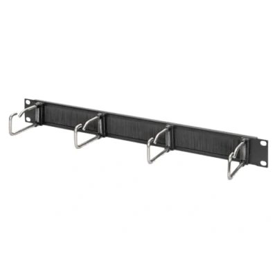 Image de DIGITUS Panneau de rangement câbles avec passage 1UH 4 étriers guidage 40 x 75 mm 19 pouces Pour armoires réseau &amp; Noir