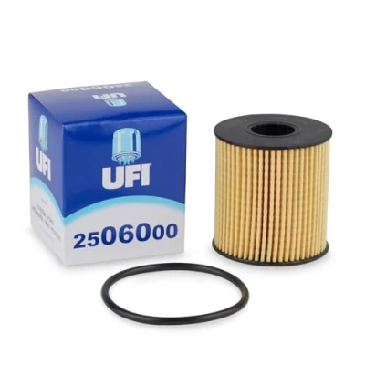 Image de UFI Filters, Filtre à Huile 25.060.00, de Remplacement, Adapté aux Voitures, Applicable sur Différents Modèles tels que Citroen, DS Automobiles, Fiat, Lancia, Mini, Opel, Peugeot, Volvo