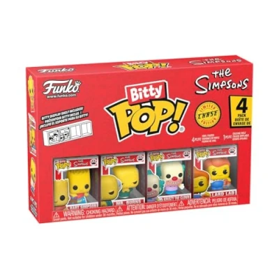 Image de Funko Bitty Pop! The Simpsons Bart 4PKet Une Mini Figurine Mystère en Surprise 2.2 Cm Collectionnable Étagère Empilable Incluse