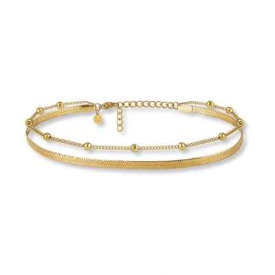 Image de GD GOOD.designs EST. 2015 Bracelet cheville or pour femme I multi rangs Réglable serpent doré Bijoux de pied Résistant à l&#039;eau