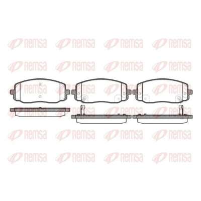 Image de REMSA 1133.02 Jeu de plaquettes frein Essieu avant contact signal d&#039;usure inclus avec feuille collante accessoires