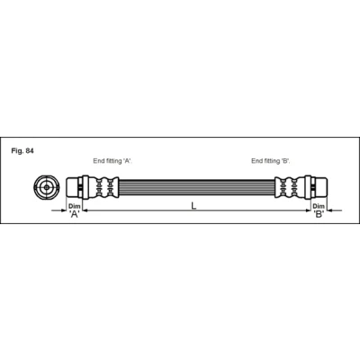 Image de METZGER 4114796 Flexible De Frein 164 F10 x 1 AUDI: 80 B4 Berline, A4 B5 Avant