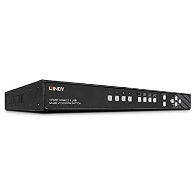 Image de Commutateur écran clavier souris/audio/USB 4 ports LINDY 4K Quad View KVM Switch Pro