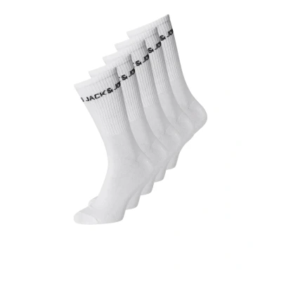 Image de Jack &amp; Jones Junior Jacbasic LOGO JNR 5PACK Chaussettes White pour enfants, Taille: 38 43,