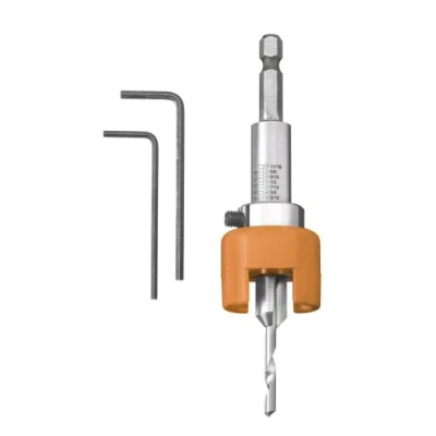 Image de kwb Mèche pour bois dur Ø 4 mm en HSS M2 avec fraise à lamer, butée de profondeur réglable et queue hexagonale 1/4&quot;