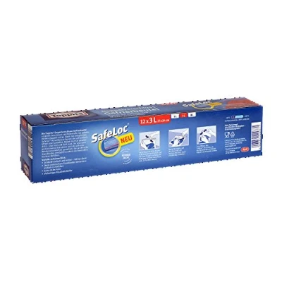 Image de Toppits Lot de 12 sacs congélation SafeLoc à double fermeture Film extra résistant la déchirure Capacité : 3 l