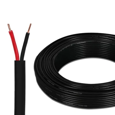 Image de Yinaolan câble électrique de rouge et noir 2 x 0,5 mm², plat double à conducteurs 12 V 24 V, d&#039;extension flexible 10 mètres pour lumière LED, automobile, équipement bateau