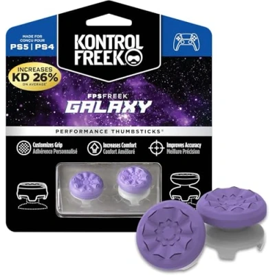 Image de KontrolFreek FPS Freek Galaxy Purple pour Manette PlayStation 4 (PS4) et 5 (PS5) 2 Joysticks Performance 1 Taille Haute, Mi Haute Violet