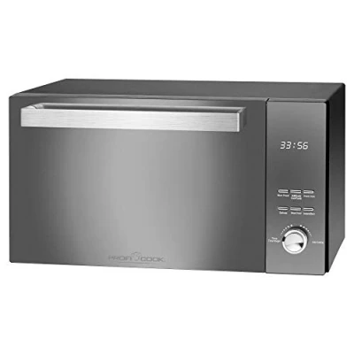 Image de ProfiCook PC MWG 1204 Four à micro ondes avec gril, espace de cuisson 23 litres, puissance 800 watts, gril 1000 porte double vitrage poignée en acier inoxydable