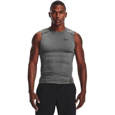 Image de Under Armour UA HG COMP SL HEAT GEAR Débardeur, Homme, Taille: XS, Carbon heather