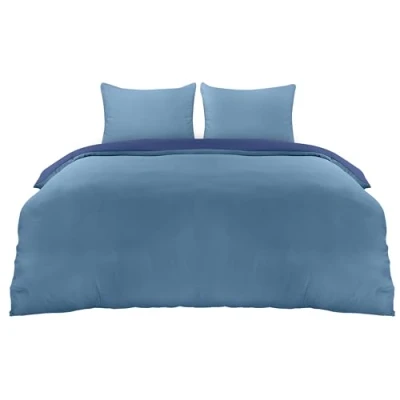 Image de Utopia Bedding Housse de Couette 220x240 cm avec 2 Taies d&#039;oreiller 65x65 (Bleu Marine/Bleu Clair) Parure lit 220 x 240 Ensembles Housses en Microfibre brossée Douce