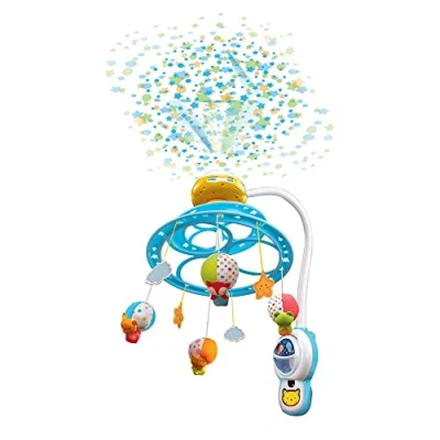 Image de VTech Lumi Mobile Nuit Étoilée, Musical Lit Bébé avec Télécommande, 4 Animaux en Peluche, Projection au Plafond, Musique Douce et Sons de la Nature, Cadeau Naissance Contenu Français