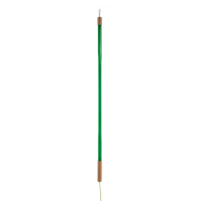 Image de SELETTI luminaire LED Linea, vert, détails en bois, universel