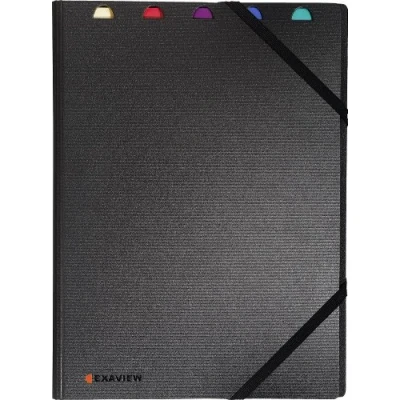 Image de Exacompta Réf. 85434E Carton de 10 Protège documents Exaview fermeture avec élastique et intercalaires amovibles Couverture rigide à spirales 40 Pochettes (80 vues) pour A4 Coloris noir