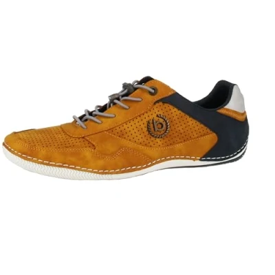Image de bugatti Homme Baskets décontractées à semelle souple, chaussures lacets avec mousse mémoire de forme, élastiques, Jaune, 48 EU