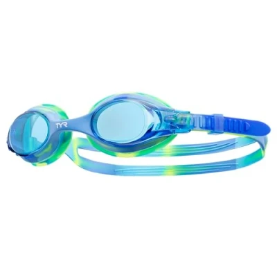 Image de TYR Enfant Swimples Miroir Lunettes de natation, Bleu/Vert, Taille unique EU
