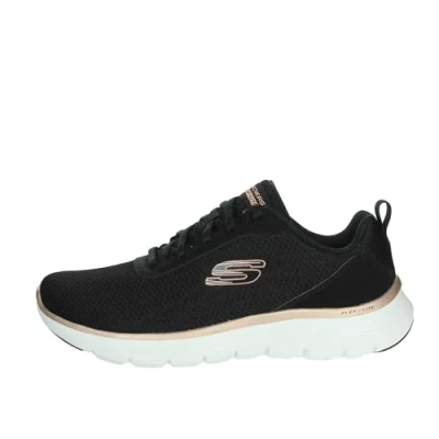 Image de Skechers Femme Flex Appeal Appel Flexible 5.0, Black Mesh/Rose Gold Trim, 38.5 EU