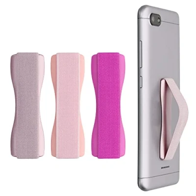 Image de kwmobile 3X Support Doigt Smartphone Accessoire pour téléphone Portable Sangle poignée Dos Rose Clair Fuchsia Or