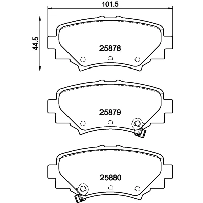Image de HELLA 8DB 355 021 411 Jeu de plaquettes frein avec indicateur d&#039;usure MAZDA: 3 3/5 portes, Berline