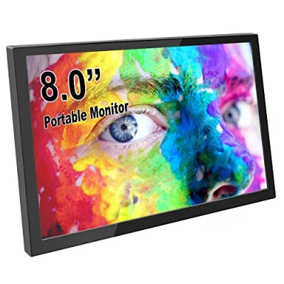 Image de Ecran Portable, ELECROW 8 pouces HDMI Moniteur Externe 1280x800 avec Haut Parleurs Intégrés IPS pour Raspberry Pi, Ordinateur PC, Consoles de Jeux