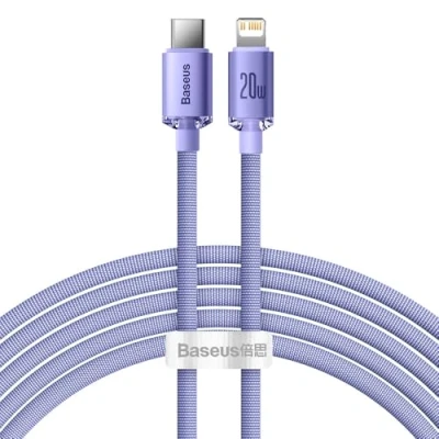 Image de Baseus 2m USB C to Lightning Cable, 20W Fast Charging, 480Mbps Data Transfer, Purple