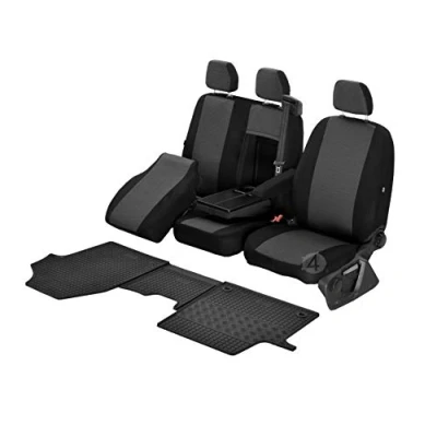 Image de Housses de siège sur mesure Hero et tapis sol en caoutchouc compatibles avec Toyota Proace à partir 2017 Un ensemble