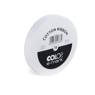 Image de COLOP e mark (15mmx25m) Blanc Coton Ruban Accessoire pour Mobile Imprimantes 1 Pièce
