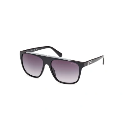Image de Guess Homme GU00123 01B Lunettes de soleil Injecté Noir Gris Carré Normale Ombré