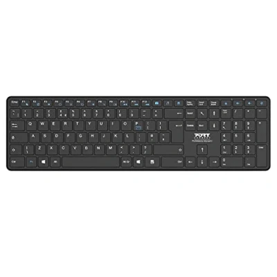 Image de Port Connect Clavier de Bureau précis Bluetooth Rechargeable indicateur LED portée 8m Slim et Design EU Noir
