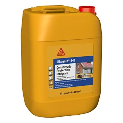 Image de SIKA Protection hydrofuge tout en 1 Sikagard 245 Conservado Intégrale Imperméabilisant &amp; anti tache Toute surface, façade, toiture, terrasse, sols Invisible 20L = env 40 à 200m²