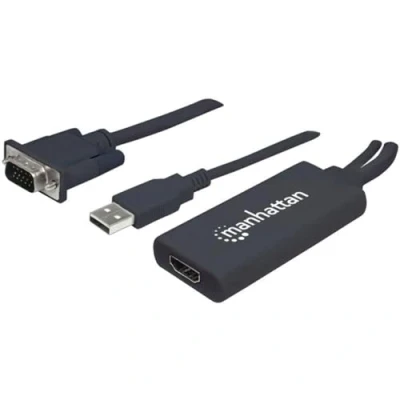 Image de Manhattan 152426 câble vidéo et adaptateur 1 m USB Type A + VGA (D Sub) HDMI Noir Neuf