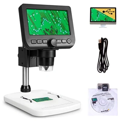 Image de Levenhuk DTX 350 LCD Portable Digital USB Microscope with 20 300x Zoom Magnification for Close Work in Electronics, Jewellery, Biology, Zoology