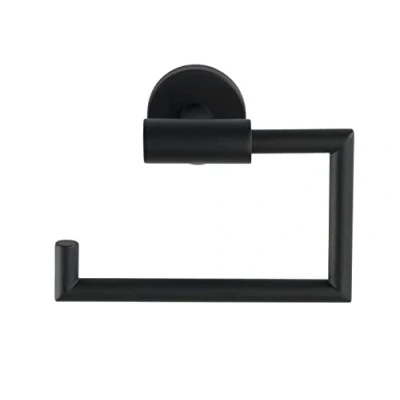 Image de WENKO Distributeur de papier toilette Bosio inox Black Mat sans couvercle matériel vissage pour le montage mural inclus