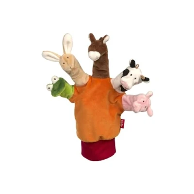 Image de Sigikid Gant d&#039;activités Animaux My Little Theatre Grenouille, Lapin, Cheval, Vache, Cochon Marionnettes à Doigts, À partir de 3 Mois, 42786, Multicolore, Taille Unique