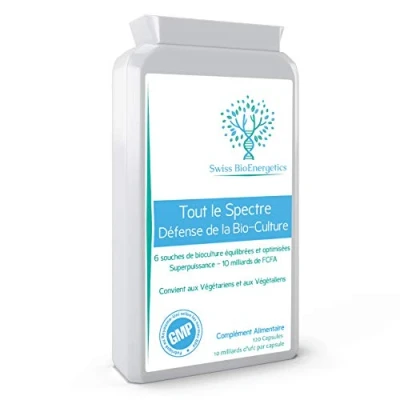 Image de Défense de bio culture à spectre complet multi souches vivantes haute résistance 10 milliards d&#039;UFC + formule FOS Dernière encapsulation DRCaps 120 capsules