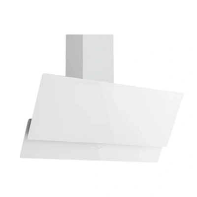 Image de Hotte aspirante Respekta/Hotte inclinée de 90 cm/Boîtier en métal avec abat jour verre blanc/Fonction d&#039;extraction et recyclage l&#039;air / CH66038 90WAM A 54 67,5 dB