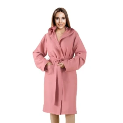 Image de Bee Peignoir à capuche en microfibre souple, avec sac main extérieur, unisexe, Poudre, XL