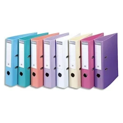 Image de Exacompta Réf. 53084E Carton de 10 Classeurs à levier A4 Prem&#039;Touch Dos 70 mm Mécanique 75 Dimensions extérieures : 32 x 29 7 cm Format classer 6 couleurs pastels assorties