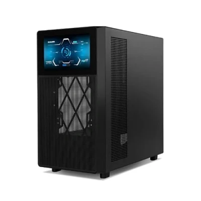Image de NOX XTREME PRODUCTS HUMMER BIOS Semitower ATX M ITX, écran LCD 8 » personnalisable, face avant en métal maillé, latérale verre trempé, espace pour 11 ventilateurs, USB C et 3.0, Noir