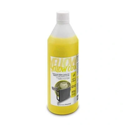 Image de Errecom Yellow Cool, Liquide de Radiateur Jaune Fluorescent 20C, antigel G12 avec paquet d&#039;inhibiteurs à base organique OAT, Prêt l&#039;emploi, 1 Litre